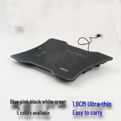 Ultradünner 1,9 cm Laptop-Kühlständer mit USB-betriebenem M5-Lüfter und RGB-Beleuchtung.