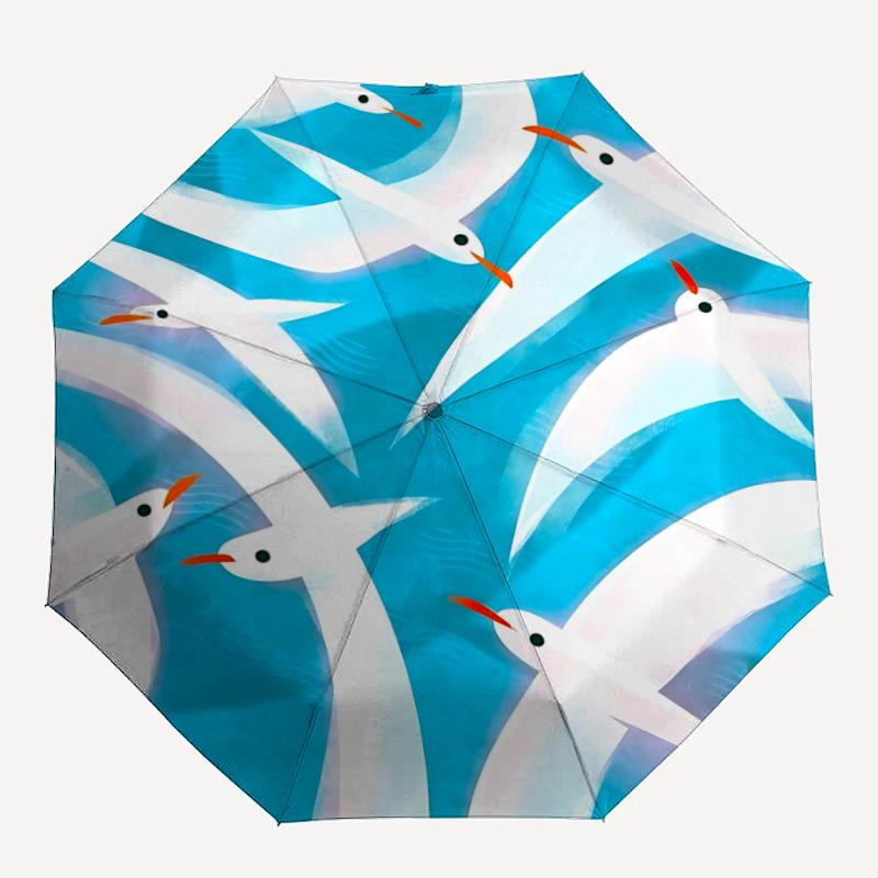 

1pc Seagulls FlightAutomatic Open/close Umbrella, 8-Rib sturdy structure, Portable Travel Umbrella, Parties, Everyday Usec86