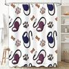 Decorate Your Home with StyleModern Printed Shower Curtains featuring Pet Paw Prints in Purple Blue for Bathrooms Water-Resistan