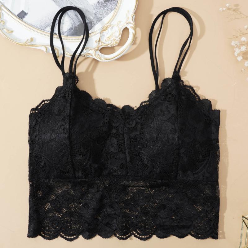 Sexy BH Damen Spitzen Bralette Floral Dessous Kabellos Gepolstert Büstenhalter Nahtlose BHs Weste Unterwäsche