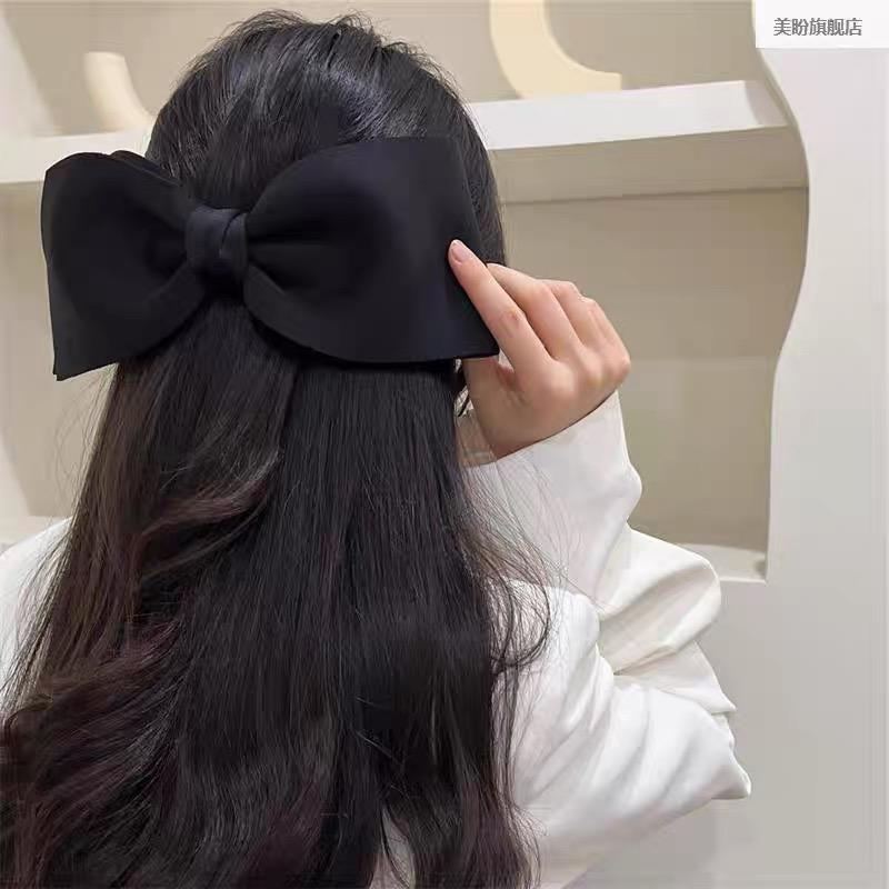 Schleife Schwarz Weiß Haarspangen Entenschnabel Haarspange Frauen Elegant Clips Große Haarspange Acryl Haarspange Haarschmuck Entenschnabel-Clip