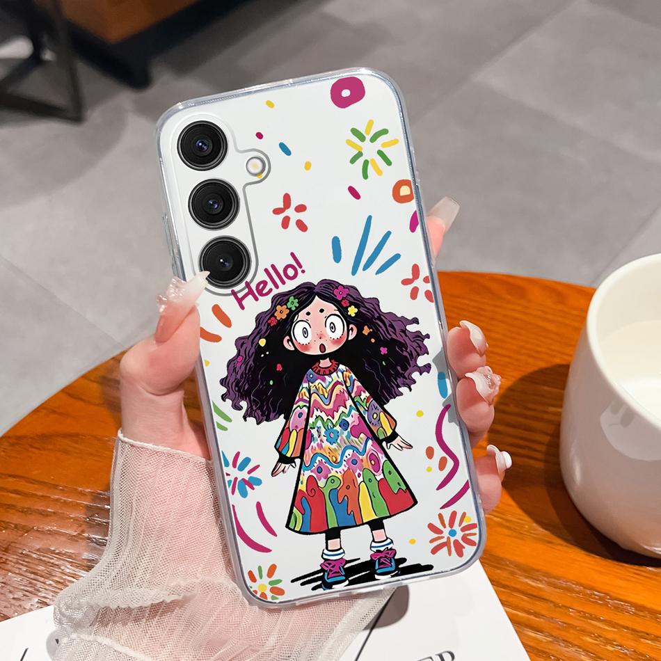 Case For Samsung Galaxy S25 FE Plus Ultra Clear Painted Flowers Back Cover For Samsung S 25 Ultra Soft Shockproof Phone Cases