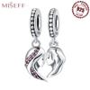 Ciondolo Madre-Figlia che si Guardano in Argento Sterling 925 e Bracciale di Perline, Nuovi Gioielli Pandora