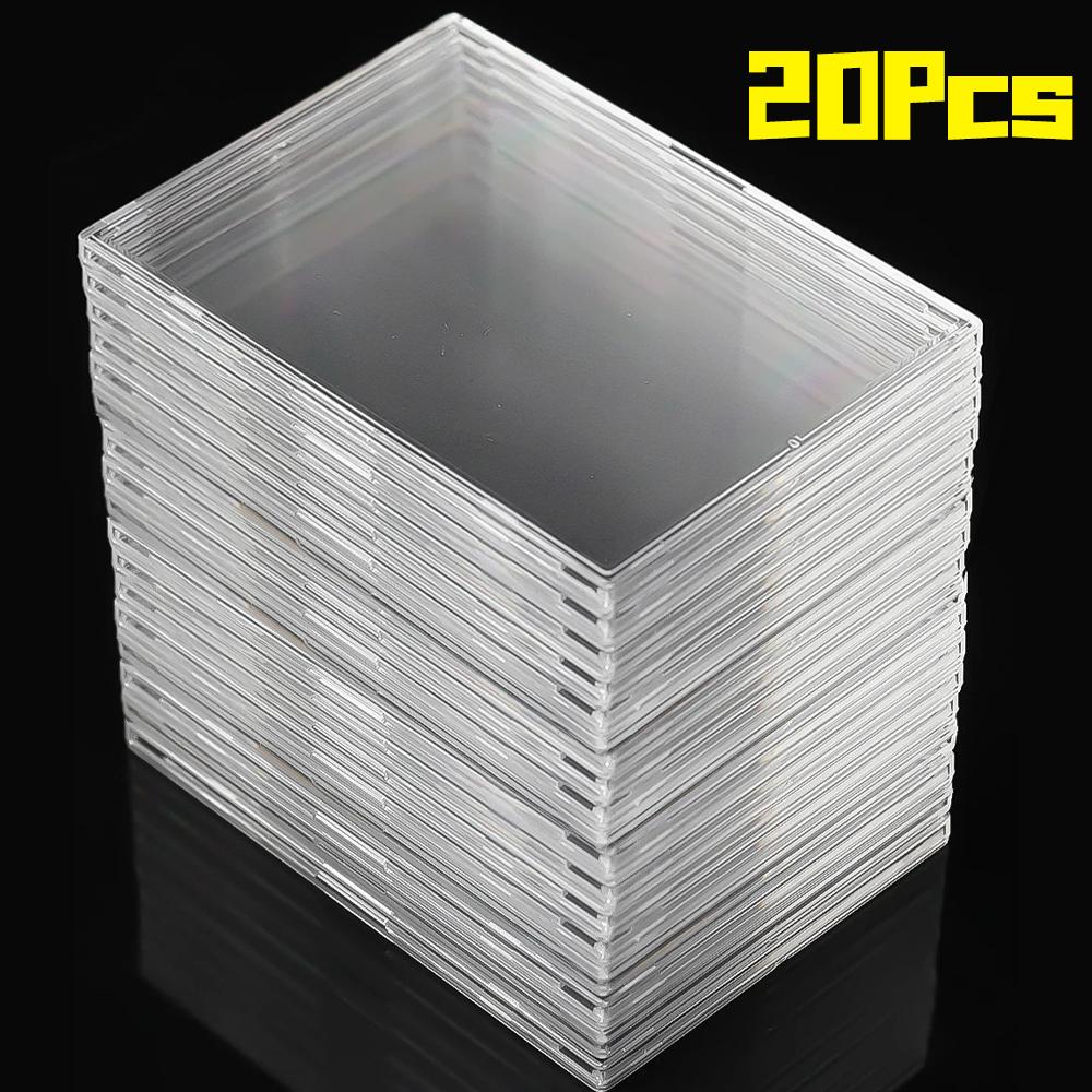 20/1x Clear Acrylic Card Holder with Triangle Display Stand Idol Photo Protective Sleeves Transparent Gaming Trading Card Holder