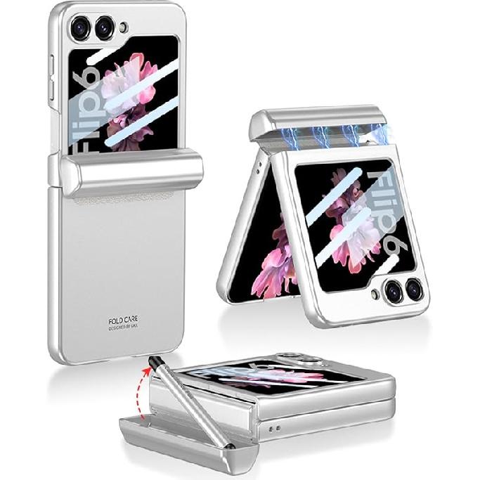 NINKI for Samsung Galaxy Z Flip 6 Case with S Pen Holder and S Pen, Galaxy Flip 6 Case Magnetic Hinge Protection Screen Protector Phone Case for