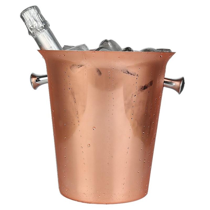 5L Stainless Steel Ice Bucket Gilded Copper Champagne Bucket Champagne Bucket | Ice Bucket and Clamps