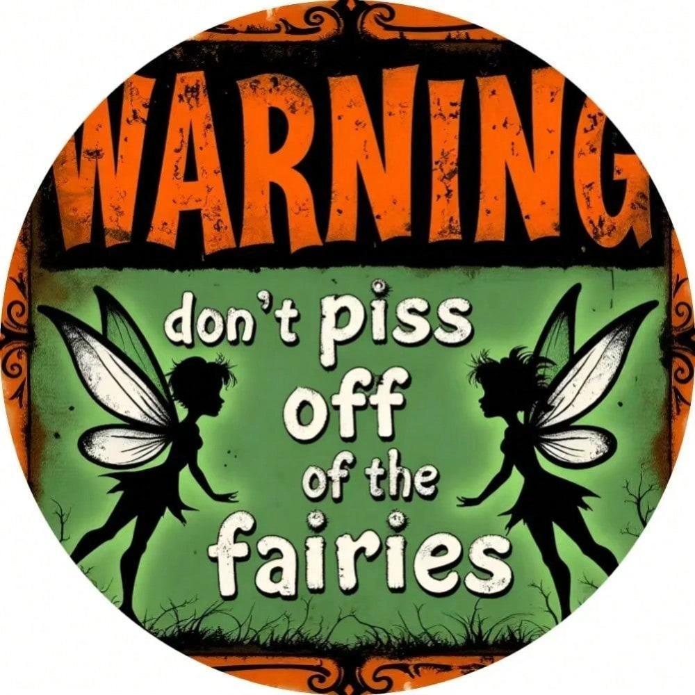 Fantasy Fairy Metal Sign Wall Art Decor Pre Drilled Rustic Style Home Decor Halloween Gift 20x20
