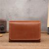 Durable Crazy Horse Real Leather Card Pouch Mens Credit Card Slim Simple Money Wallets