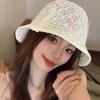 Fashion Mini Bow Beach Straw Hat Breathable Weaving Korean Bucket Hat Panama Solid Color Women Suncreen Hat Sun Protection