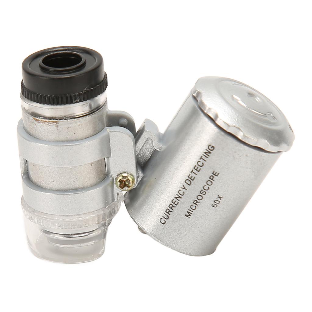 Jewelers Eye Loupe 60X Magnification LED Lights Foldable Design Pocket Microscope for Jewel
