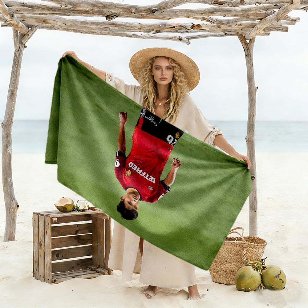 Football Player Jersey Beach Towel Super Soft Microfiber Quickdry Fabric Comfortable Lightweight