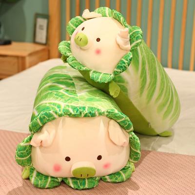 1pc 45 /55cm Kawaii Cabbage Pig Plush Toy Soft Cartoon Vegetable Plants Stuffed Doll Long Pillow Sofa Cushion For Girls Gifts
