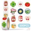 500Pcs/Roll Little Happiness - Lucky Life Kids Rewards Stickers - DIY Scrapbooks Album Decor Sealing Label Decals
