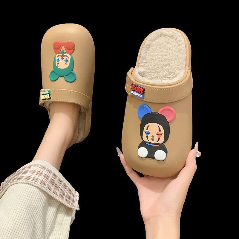 Baotou removable slippers women's 2025 winter new non-slip office home waterproof slippers winter wear