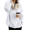 Winter Dick Warm Einfarbige Damen Langarm Hoodies Reißverschluss Kapuzenpullover