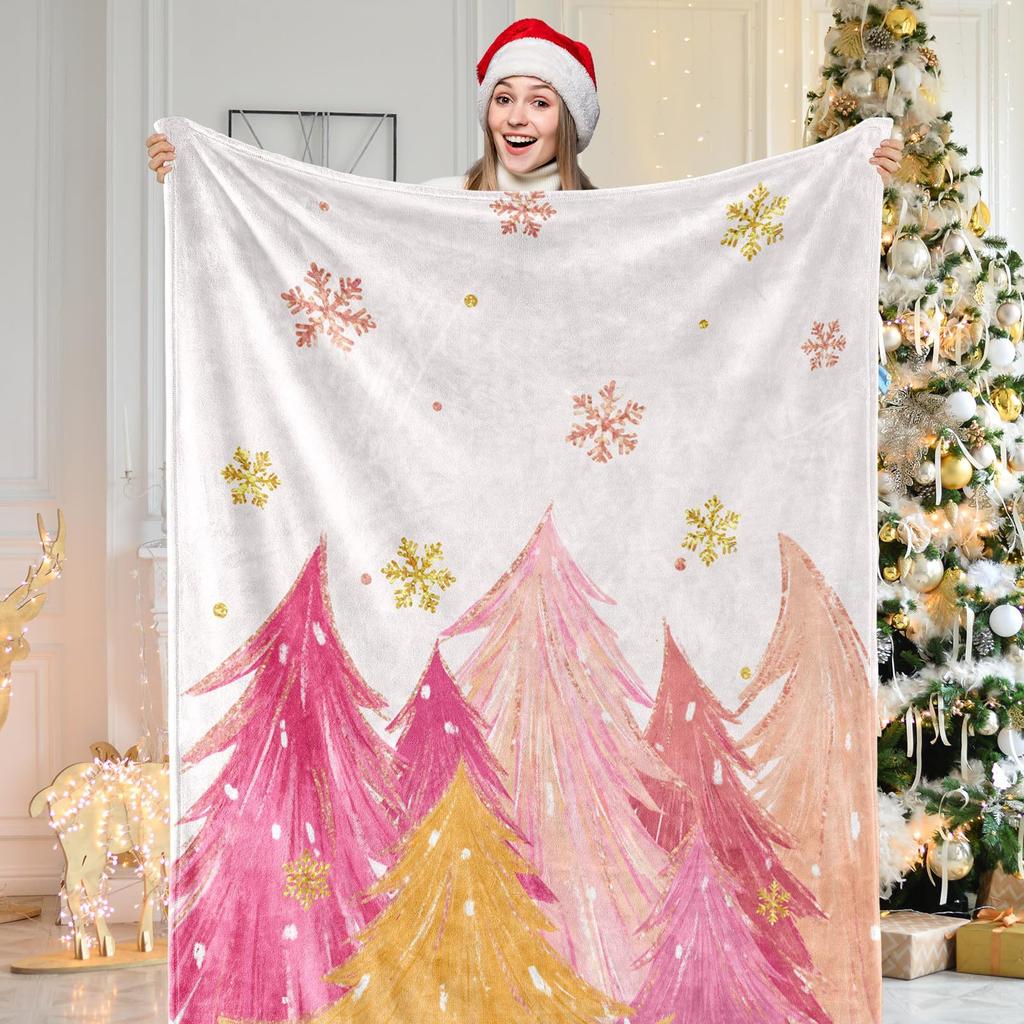 Christmas Tree Flannel Blanket Christmas Blanket Living Room Sofa Blanket Holiday Bedroom Bed Blanket Living Room Cute Blanket