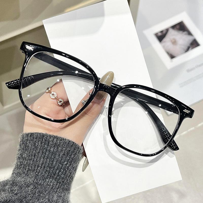 Large Square Frame HD Blue Light Blocking Reading Glasses Women's INS Style Fashion Presbyopia Glasses Trendy Decorative Eyewear