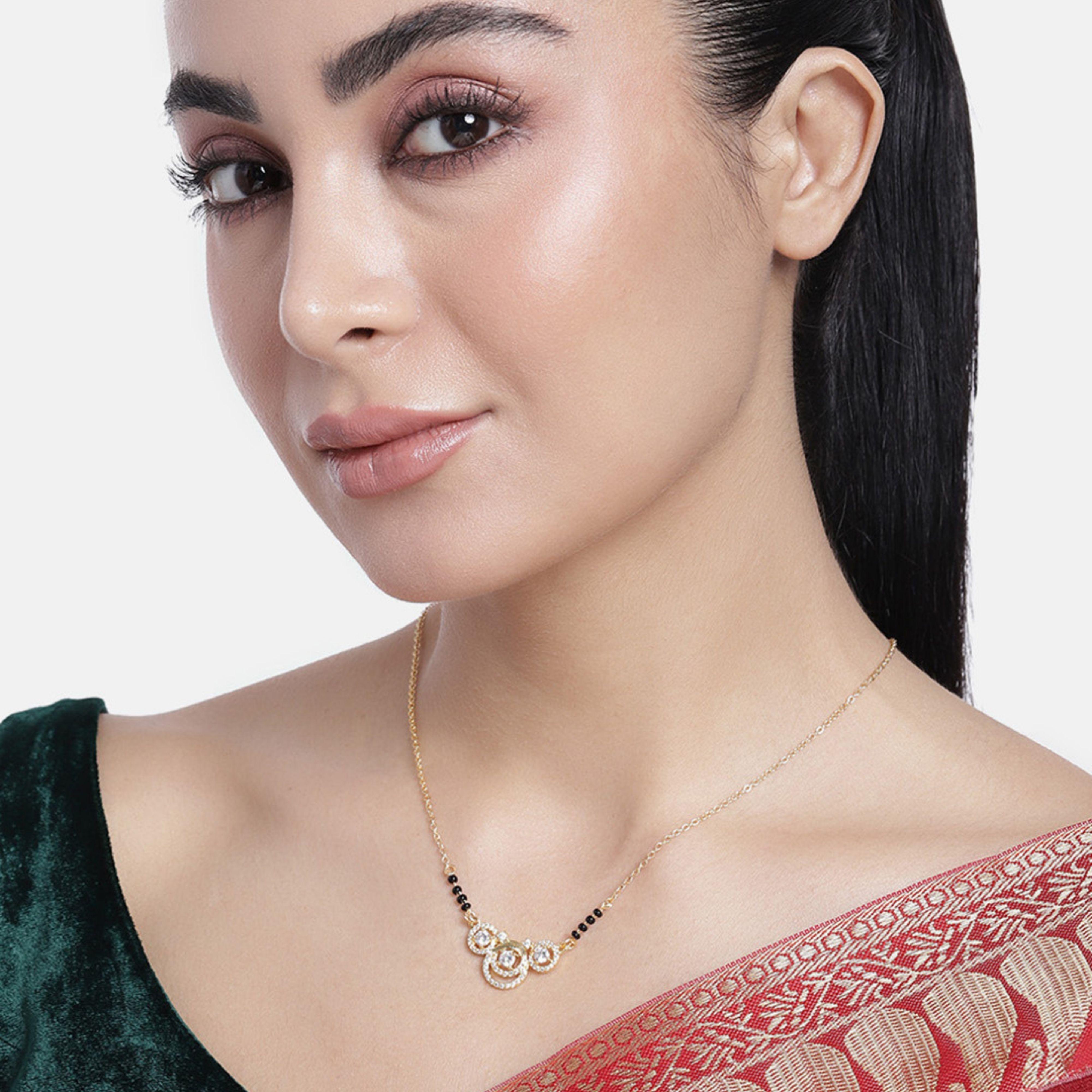 

Abdesigns Алмазная Мангалсутра, Позолоченная Индийская Мангалсутра, Болливудская актриса Мангалсутра, Синтетический выращенный в лаборатории бриллиант Мангалсутра белый