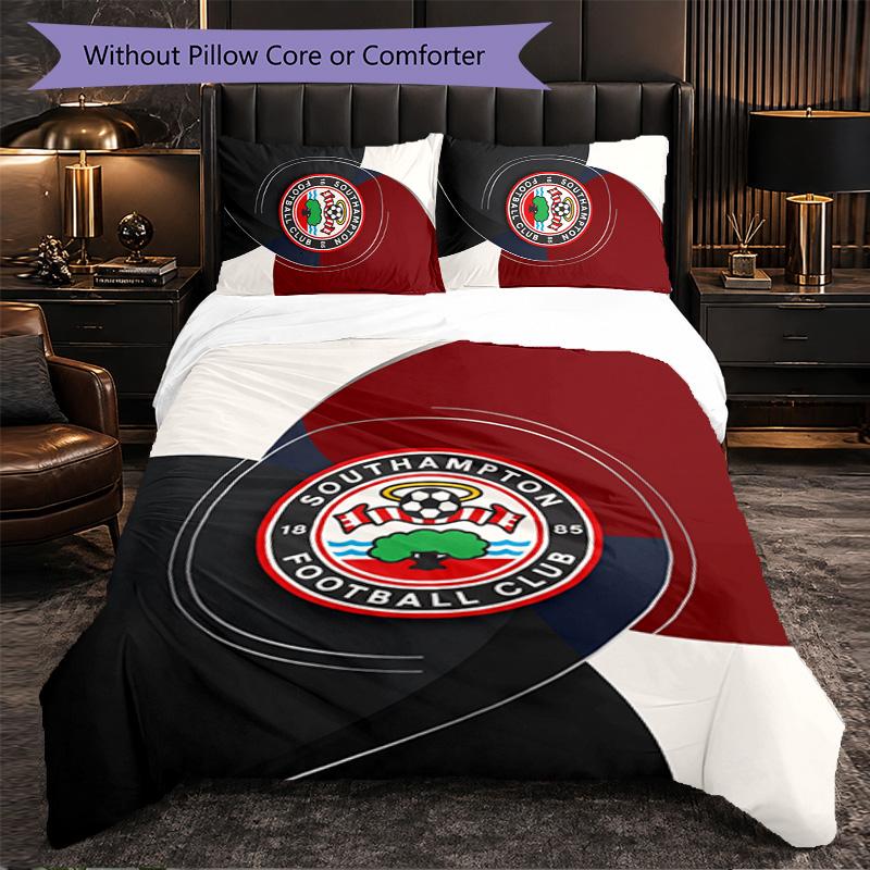 Southampton Football 3 Piece Bedding Set Soft Duvet Cover Set with Pillowcases Printed Bedroom Decor Set for Home
