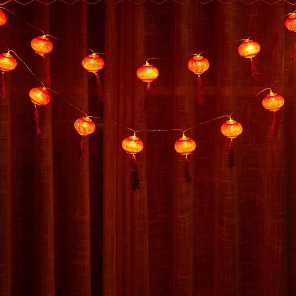 Siawadeky Chinese Lantern New Year Decoration Red Lantern String Lights 3M20 Bulbs LED USB Powered Waterproof Illumination Lights Lantern Decoration