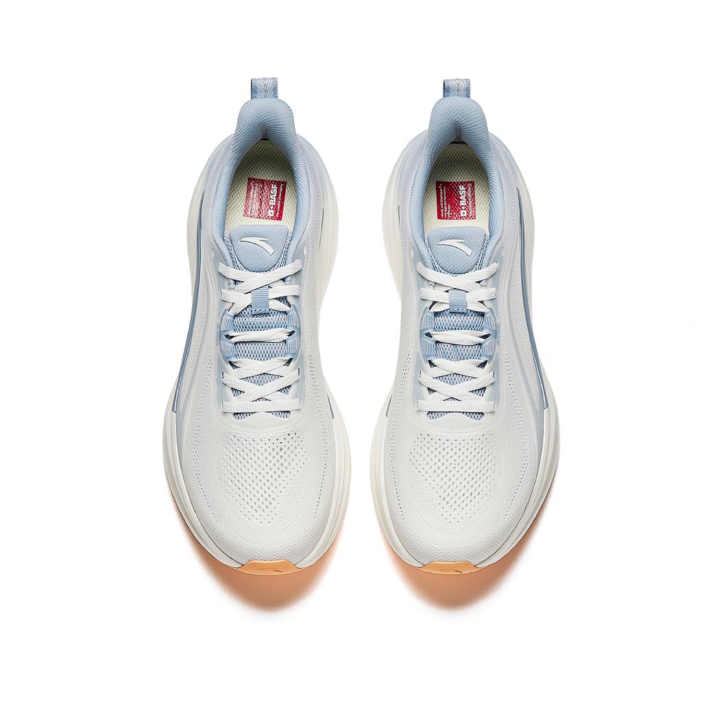 Anta Hydrogen Run Cool Comfortable Versatile Fabric Low-Top Running Shoes Men sneaker Paper-White Dusty-Blue 112625542-4