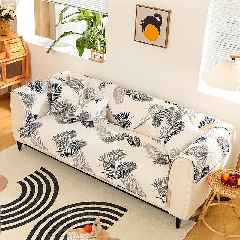 Pure Cotton Ins Style Fabric Non-Slip Sofa Cushion Four Seasons Universal Simple Sofa Cover Cover Backrest Cushion Cover Cloth