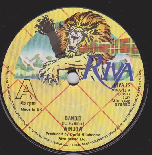 7inch Record WINDOW (5) - Bandit RIVA12 Riva 1977 UK Rock Used