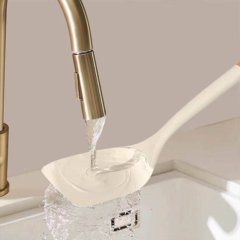 Wooden Handle Silicone Spatula for Non-Stick Pans