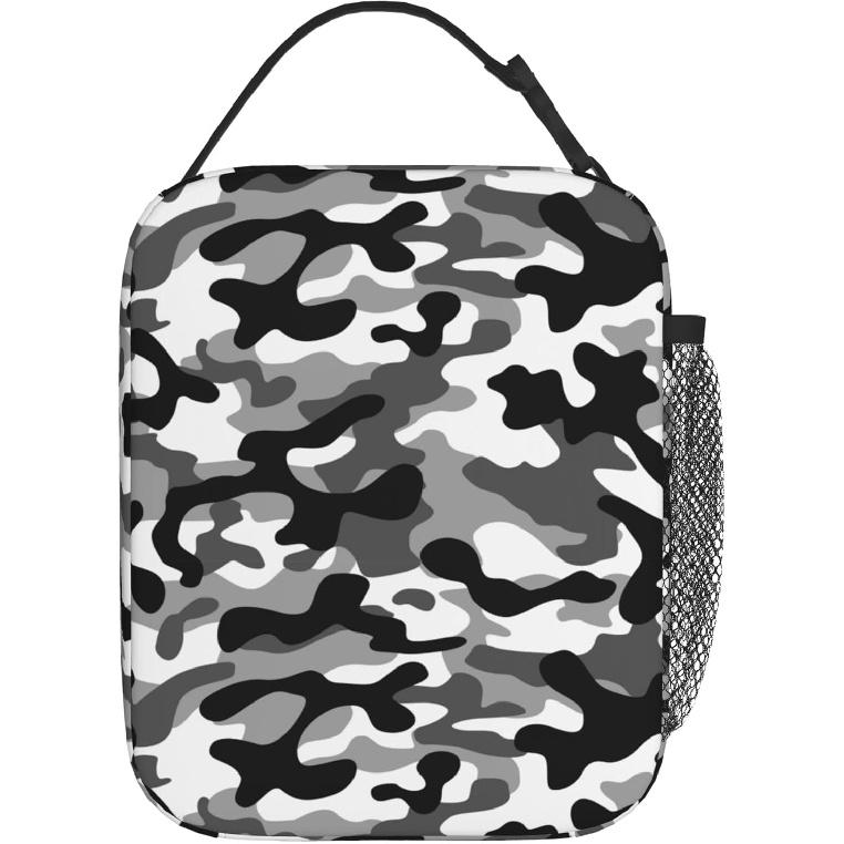 Black Camo Lunch Bags For Men Women Boys Girls Reble Tote Lunch Bags For Office Work School Picnic Camping Thermal Ulation And Cold Preservation