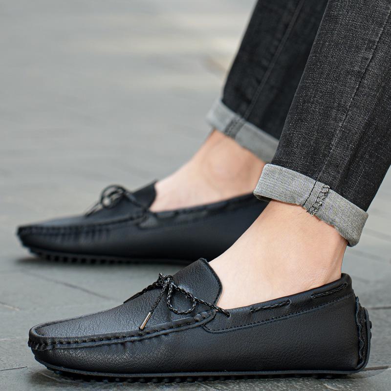 Men's Plus Velvet Warm Toads Shoes - Large Size, Four Seasons, Slip-On Driving