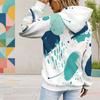 Women Plus Size Abstract Printed Long Sleeve Drawstring Hoodie Kangaroo Pocket Pullover