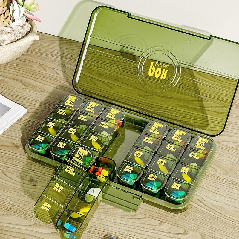 Portable Weekly Pill Organizer - Compact Travel Size with 3 Daily Compartments