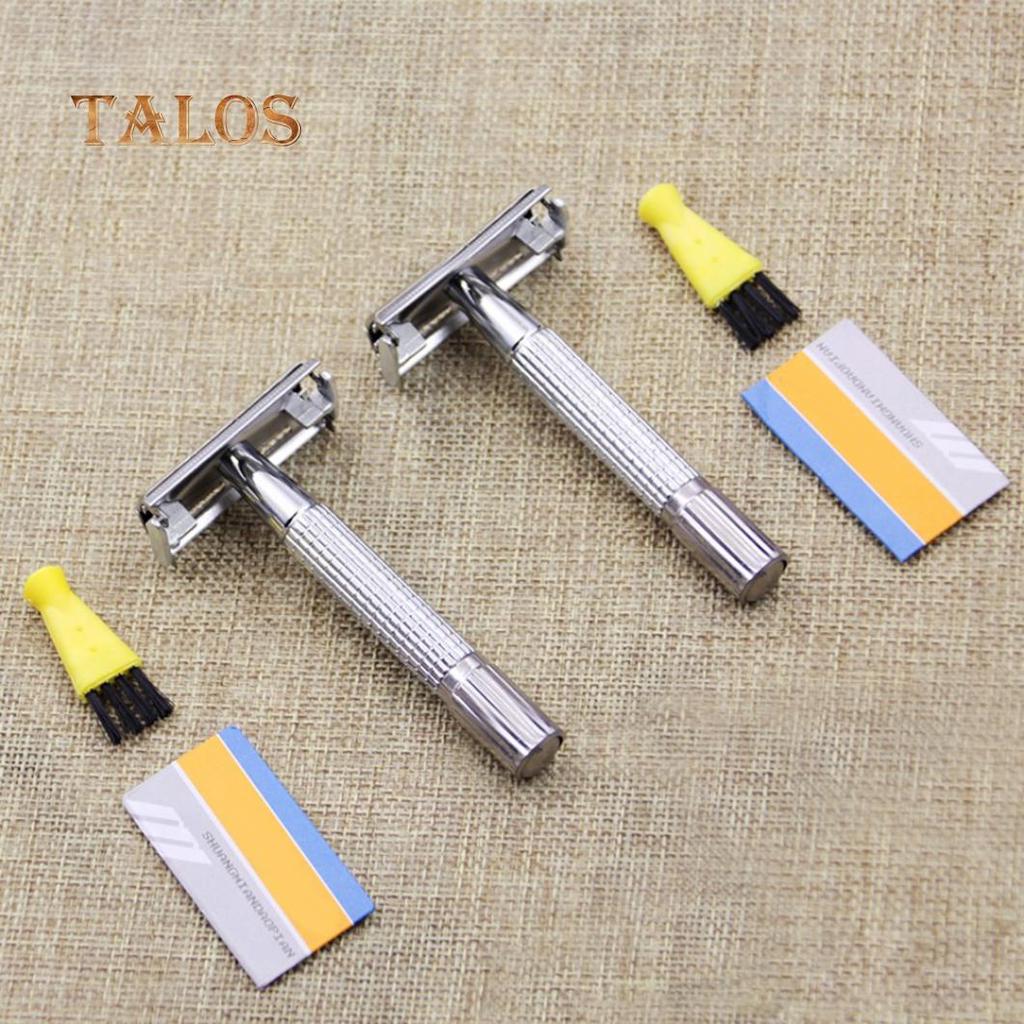 Maquinilla de Afeitar Clásica TBC Manual de Doble Filo Cuchilla para Depilación Recortadora de Barba Afeitadora