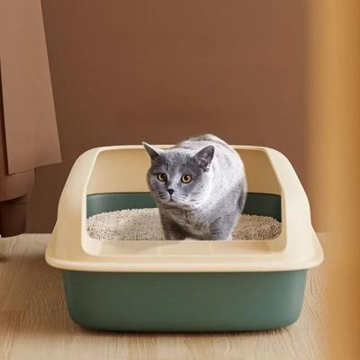 Anti-Splash Small Cat Bedpan - Pet Sandbox & Kitten Tray Design Practical Cats Toilet with Easy Cleaning Must-Have Cat Supplies