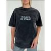 European and American Retro Old Washed Black Letters Print Cotton T-shirt Letter Printed Loose T-shirt