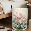 1pc, 2D Flat Printing, Lotus Pattern Printed Circular Dirty Clothes Basket, Used As a Storage Bucket for Clothes, Suitable for Rooms, Laundry Rooms, B
