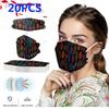 20PCS Unisex Adult Feather Print Outdoor Mask Protective Disposable Face Mask
