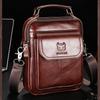 Men's Sling Bag ekte skinn skulderveske Retro Cross Body Bag Vintage Messenger Bags