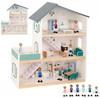 Tooky Toy Dollhouse Large Wooden with Figures