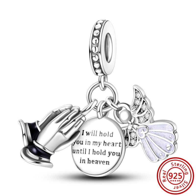 New Fit Original S925 Sterling Silver Charm Dangle Motorcycle Rainbow Evil Eye Dumbbell Bracelets Women DIY Jewelry Gift