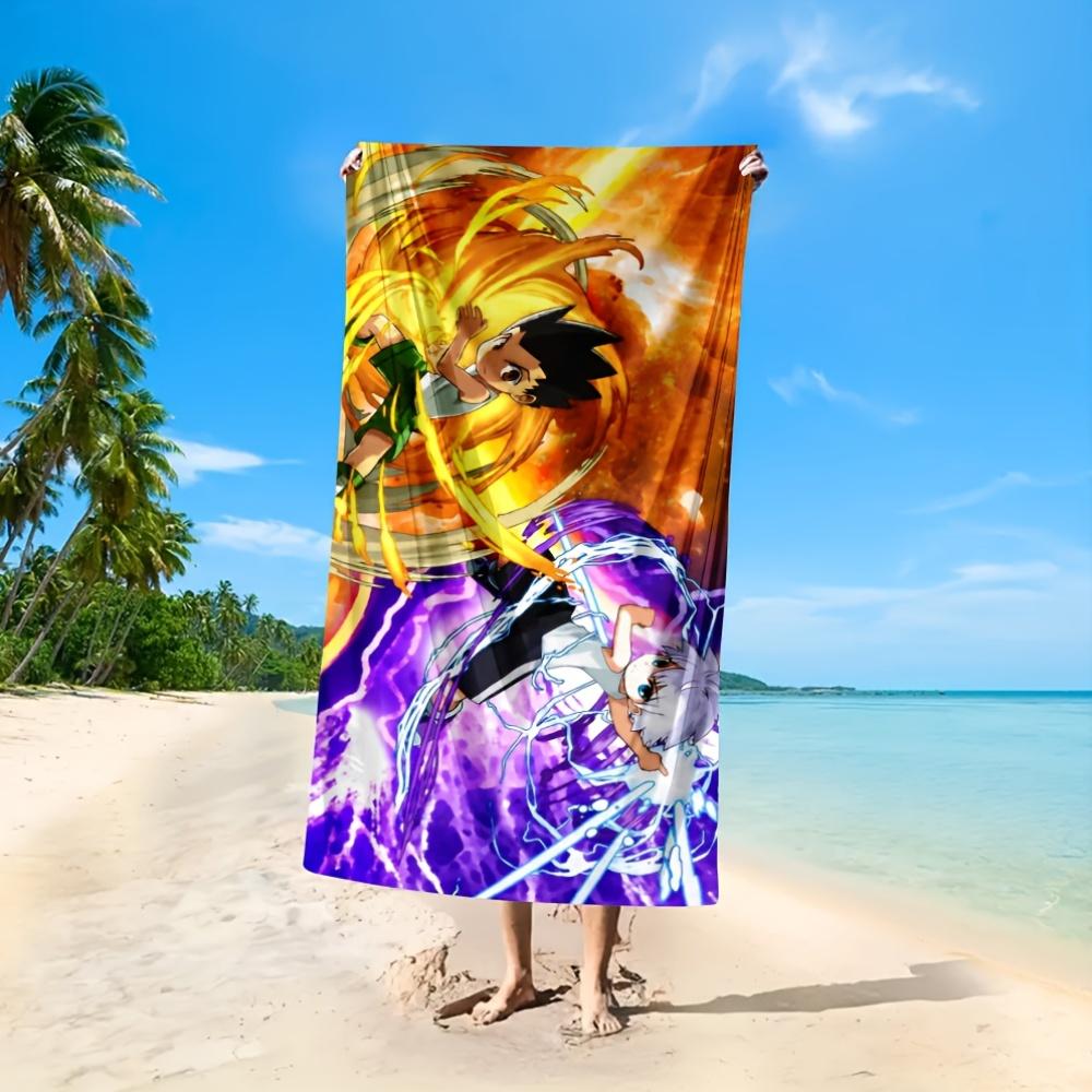 1pc H-Hunter X Hunter Anime Beach Towel Microfiber Soft Quick Dry Anime Bath Towel for Bathroom Swimming Outdoor