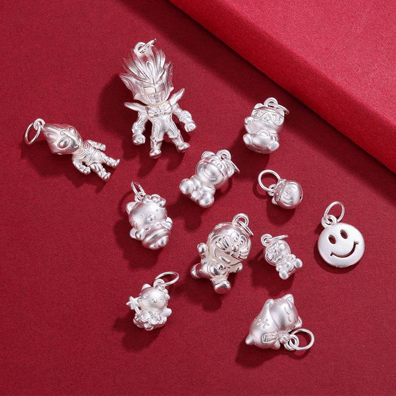 Sterling Silver 3D Lucky Cat Pendant - Cute Wealth Charm for Baby or Bestie Gift