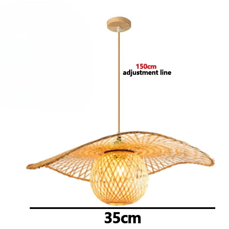 Newest Bamboo Pendant Lamp Ceiling Lights Rattan Wicker Lustre Hand Knit Braiding Suspended Home Dining Braided Indoor Decor Hot