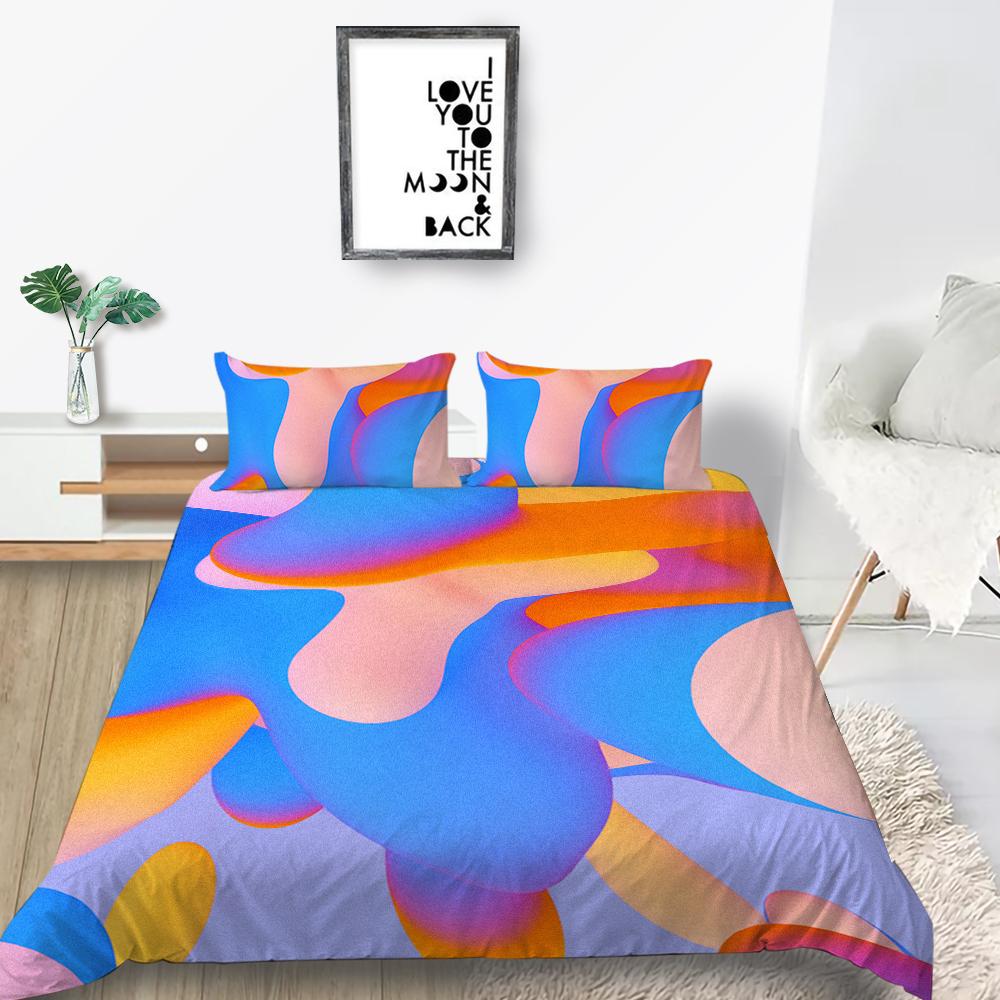Povlečení s 3D barevným halo tiskem Jednolůžko Jednolůžko v plné velikosti se vzorem písku na polštář a povlak na přikrývku Pratelné a pohodlné Domácí dekorace