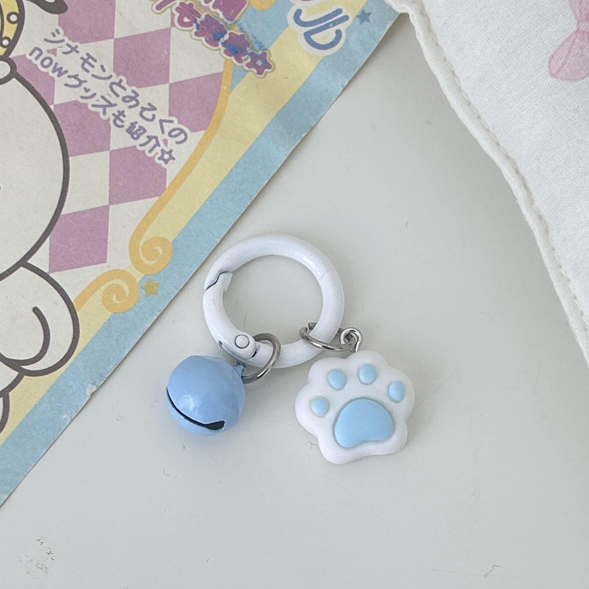 

Мягкий брелок-колокольчик в виде кошачьей лапки – Милый кулон в подарок для друзей и пар синий