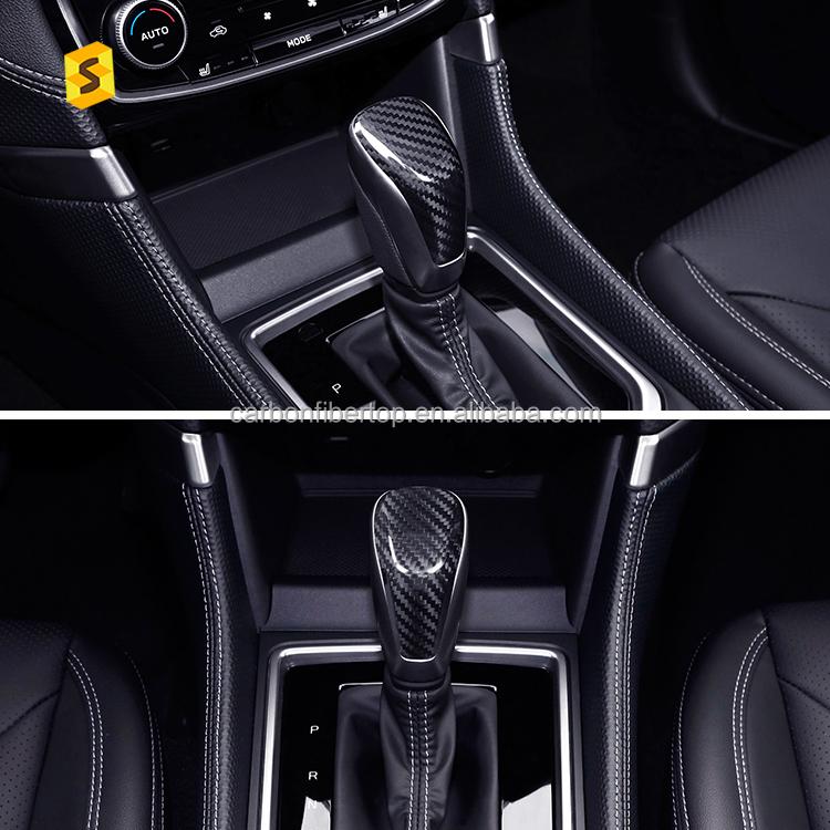 Shasha Carbon Fiber Car Accessories Interior Gear Shift Knob Cover for Subaru XV 2018 2020 2021 2023 Forester 2019 2022