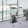 Silver Mobile Standing Desk Work Station, Stand Up Desk Cart Particle Board and Steel With Four Universal Wheels for Bedrooms