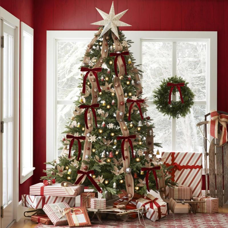 6Pcs Velvet Christmas Tree Bows Vintage Ribbon Tree Topper Bows Ornaments For Staircase Garland Home DIY Crafts Decorations