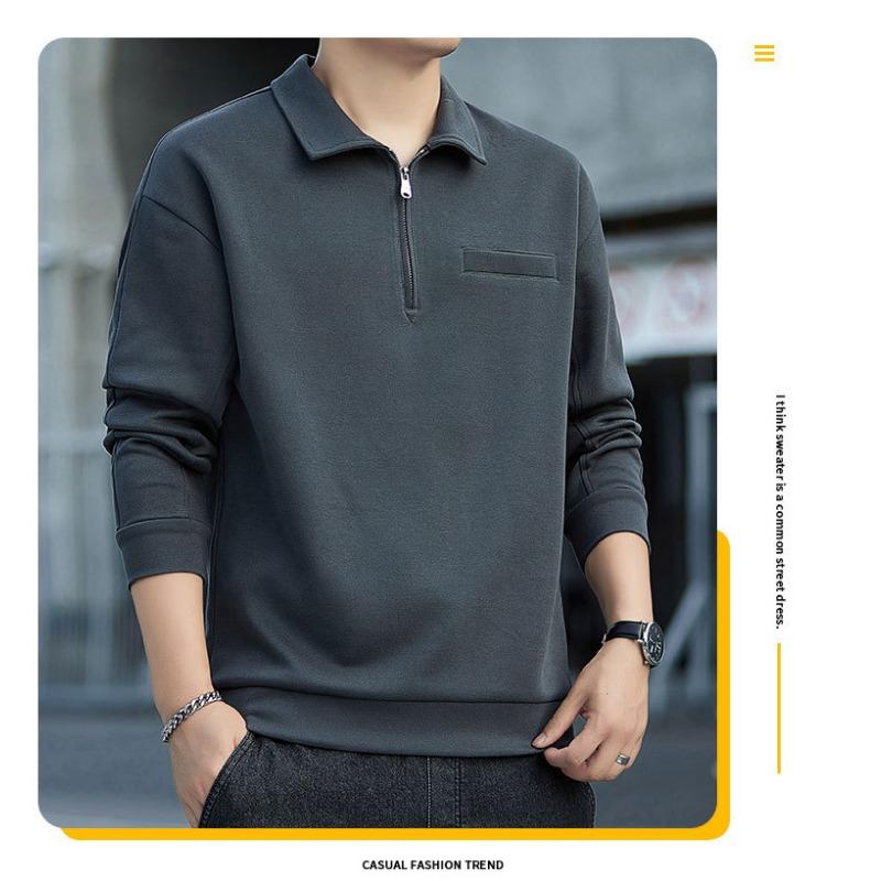 Versatile Lapel Collar Hooded Pullover Sweatshirt For Men Casual Sports Top