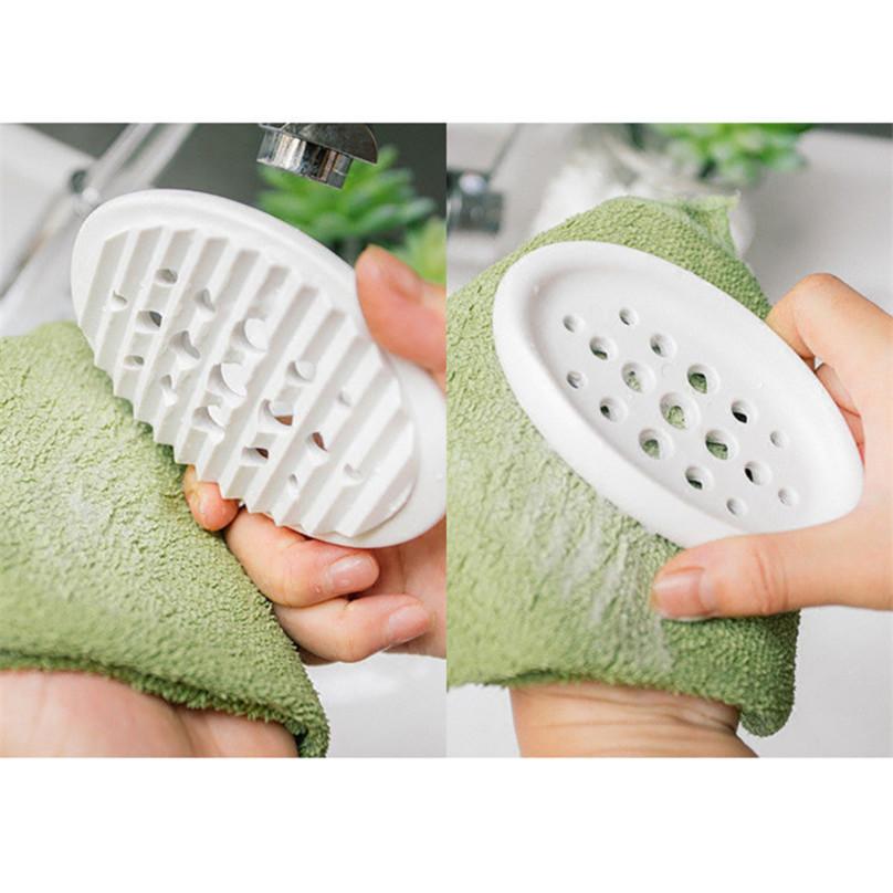 Practical Bathroom Silicone Soap Dish Holder Tray Desktop Drain Soap Box